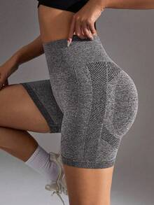 Easithlete 女式纯色高腰紧身夏季运动短裤 - 彩色 - 查看 7