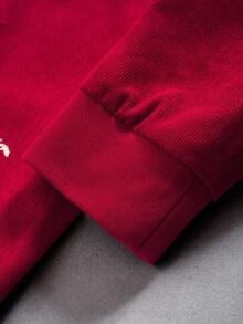 PAVTROS Manfinity Streetrush 男士街头时尚红色长袖拉链夹克，自由女神像音乐主题红色Y2K拉链夹克，秋冬款，Grunge风格 - 紅色 - 查看 6