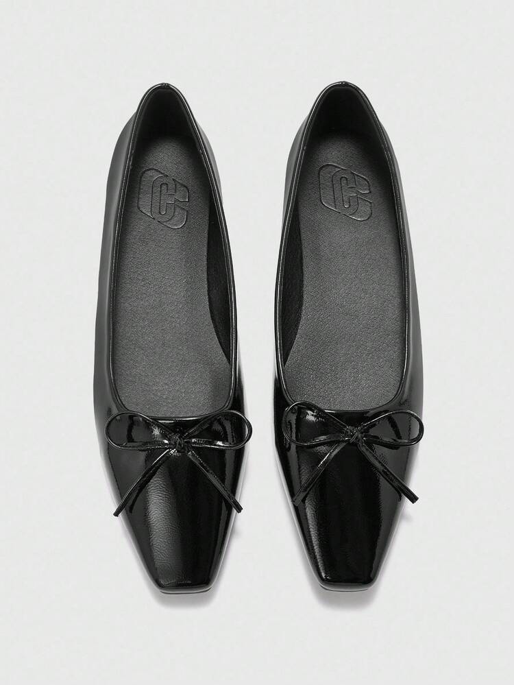 CUCCOO BIZCHIC Zapatos planos de mujer con decoración de lazo, versátiles