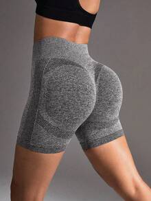 Easithlete 女式纯色高腰紧身夏季运动短裤 - 彩色 - 查看 5