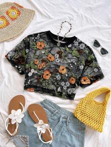 Soleia 夏季假期女装花卉刺绣时尚女式上衣 - 彩色 - 查看 5