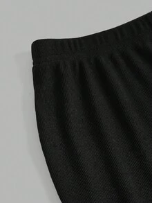 Girlism 少女两件套 碎花灰蓝 休闲百搭 宽松长袖卫衣喇叭裤 返校季 干净女孩 运动服 - 黑與白 - 查看 13