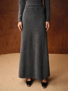 MOTF PREMIUM 撞色亮片紧身毛衣裙 - 深灰色 - 查看 6