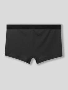 paquete de 5 calzoncillos de unicolor para hombres con cintura con estampado de letras