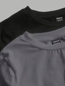 Tseoso 2件黑白休闲长袖修身长T恤套装，适合秋冬季 - 彩色 - 查看 3