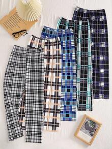 5-częściowy zestaw spodni chłopięcych w kratę. Ten zestaw spodni sprawdzi się w okresie dojrzewania, zarówno w domu, jak i na co dzień. Prosty krój ułatwia dopasowanie, pozwalając chłopcom emanować modą i energią w domu. Spodnie nadają się na każdą porę roku, wykonane z elastycznej i oddychającej dzianiny. Można prać w pralce, wygodne w noszeniu i łatwe w pielęgnacji (5 sztuk sprzedawanych oddzielnie). - Wielokolorowe - Zobacz 1