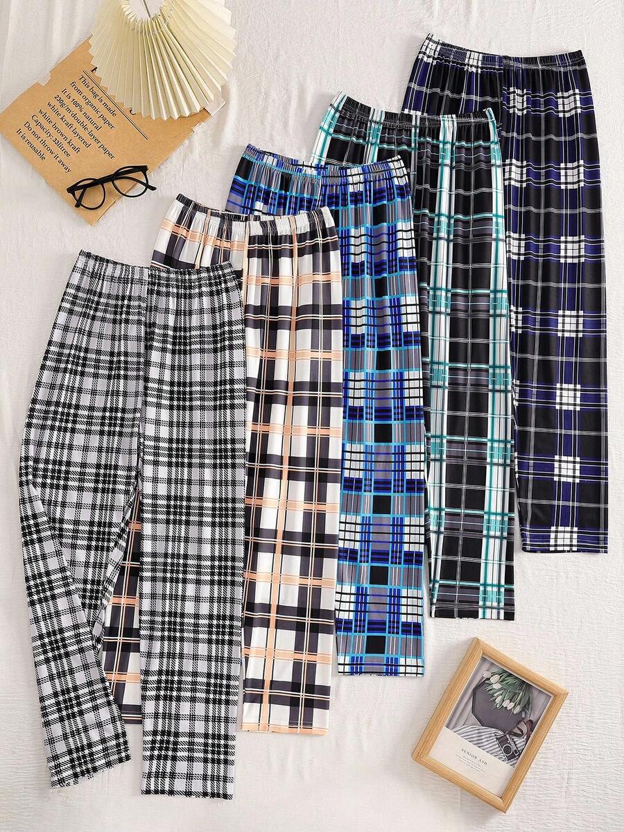 5-częściowy zestaw spodni chłopięcych w kratę. Ten zestaw spodni sprawdzi się w okresie dojrzewania, zarówno w domu, jak i na co dzień. Prosty krój ułatwia dopasowanie, pozwalając chłopcom emanować modą i energią w domu. Spodnie nadają się na każdą porę roku, wykonane z elastycznej i oddychającej dzianiny. Można prać w pralce, wygodne w noszeniu i łatwe w pielęgnacji (5 sztuk sprzedawanych oddzielnie). - Wielokolorowe - Zobacz 1