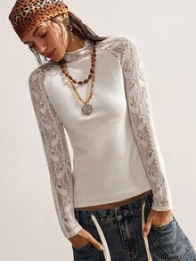 Bohemela Áo len dài tay ôm sát thường ngày dành cho nữ - trắng - Xem 3