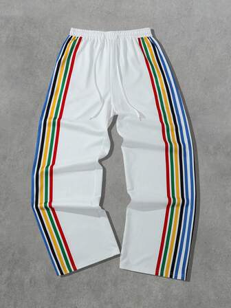 Street Life Herren Herbst/Winter Jogginghose mit Seitenstreifen und Kordelzug in Loose Passform