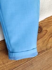 SHEIN Baby Boy Solid Color Vest And Pants Gentleman Suit Set - Blue - View 8