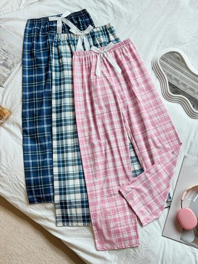 3-Pack Plaid Print Pajama Cozy Pants, Plus Size Women Pajama Cozy Pants Women Sleepwear Cozy Pants Pajama Cozy Pants Plaid Sleepwear Cozy Pants Plaid Pajama Cozy Pants, Fall Clothes