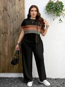 EMERY ROSE Bộ 2 món họa tiết kẻ caro thường ngày cỡ lớn, phù hợp cho mọi mùa - Nhiều màu - Xem 7
