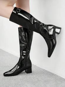 CUCCOO BIZCHIC 女士时尚百搭通勤高跟靴 - 黑色 - 查看 1