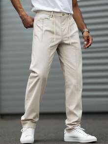 Manfinity Homme Pantaloni casual da uomo versatili e alla moda, gamba dritta, autunnali