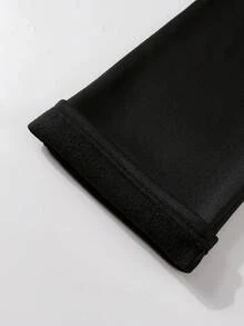 PAVTROS Pantalones de chándal rectos y sueltos con estampado gráfico para niños preadolescentes en otoño e invierno - Negro - Ver 5