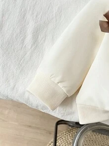 SHEIN Vintaside Kids 2 sztuki/zestaw dla dziewczynek jesień/zima nowy fuksja i róż swobodny uroczy kokardka z długim rękawem bluza top i spodnie