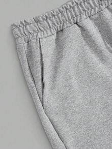 RueChic Men Cottonline Letter Printed Regular Short - Grey - View 5