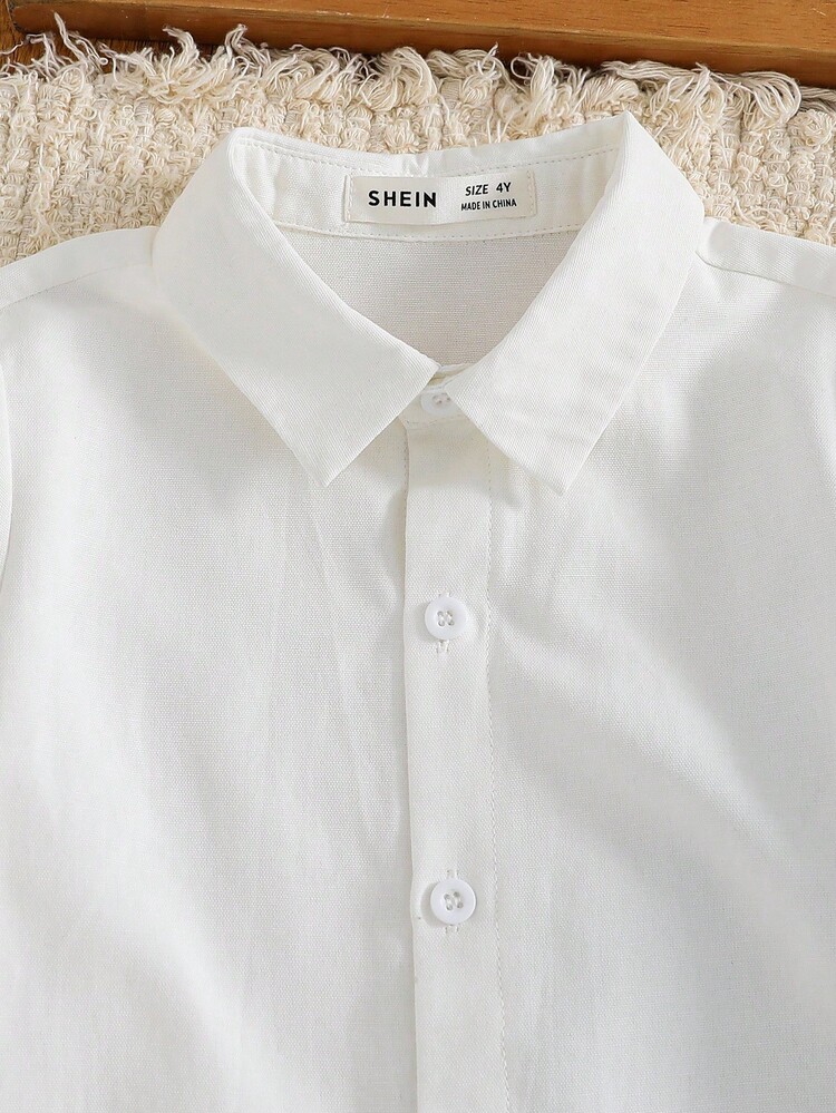 Blossori 女童法式优雅梭织黑色衬衫/卡其色裤子套装（春夏） - 薄荷藍 - 查看 3