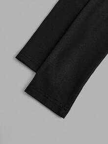 SHEIN EZwear 2 件白色和黑色马标志图案针织拉链长袖 T 恤，适合秋冬季分层、休闲和运动，适合返校 - 彩色 - 查看 8