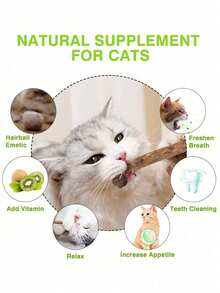 Cat Teeth Cleaning Stick - Cat, Mint, Fish Flavored Cat Chewing Toy For Dental Care