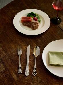 Cirelle 不锈钢三件套餐具 - 刀、叉、勺 快乐 - 銀色 - 查看 2