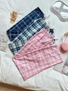 Dream Adore 3-Pack Plaid Print Pajama Cozy Pants, Plus Size Women Pajama Cozy Pants Sleepwear, Fall Winter Clothes