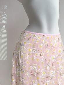 Sweetra 温柔艺术简约风格清新休闲女式A字裙 - 粉色 - 查看 4