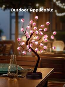 1 件 19.6 英寸樱花盆景树灯，36/108 LED 仙女灯，电池和 USB 供电两用，台灯，装饰灯，现代家居装饰，生日礼物（粉色） - 黃色 - 查看 5
