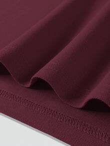 Manfinity Homme Men's Letter Embroidered Short Sleeve Casual/Commute Polo Shirt Mens T Shirt Men Polo Shirts Mens Golf Shirt Burgundy Mens Shirt Mens Fashion T-Shirt Old Money - Red - View 4