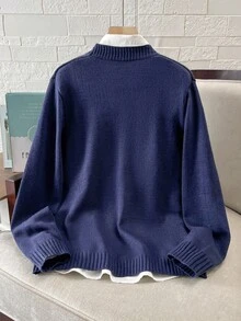 SHEIN 青少年男孩V领针织开衫