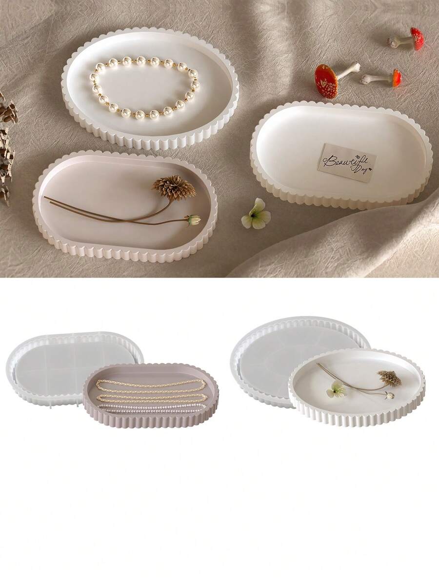 圆形泡泡珠托盘收纳盒，环氧树脂模具，DIY香味石膏板，硅胶模具，返校