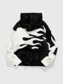 ROMWE MEN Street Life Felpa con cappuccio da uomo in stile colorblock e patchwork, adatta per l'autunno/inverno