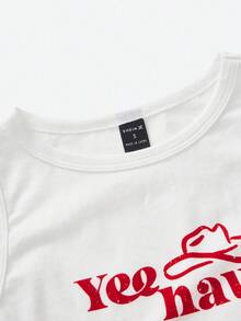 Y2Kool Morgan Mondays Co Artist Hat & Slogan Graphic Tank Top Yee Haw, For Summer, 95% Cotton, For Holiday, Vacation, Beach, Going Out, Festival, Ibiza Fits, Western Wear Autumn Matching Idea Casual Stylish Clothing Collection New Year Outfits