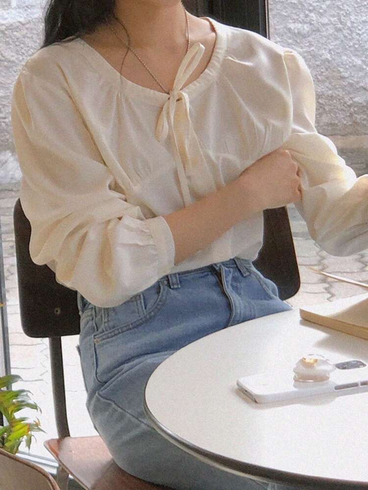 French Retro Long Sleeve Shirt For Women, Suitable For Autumn Outerwear