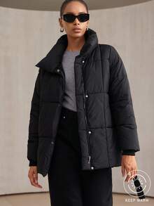 Aveloria Modichic Neuer modischer, lässiger, schicker, minimalistischer, hochwertiger Reißverschluss Taillengürtel gepolsterter Mantel