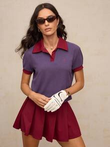 Activina Purple Polo Shirt, Tennis Outfits For Women Polo Shirt, Golf