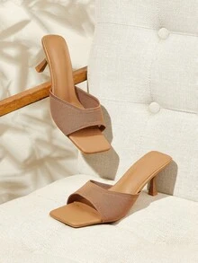 CUCCOO BASICS Sandalias de tacón de aguja de punta cuadrada minimalistas y de moda para mujer, adecuadas para ir al trabajo, citas, fiestas, vacaciones y bodas