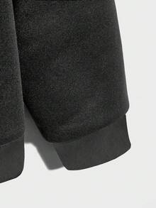 EURMUSE Áo hoodie có dây rút in chữ và núi Nhật Bản 100% Cotton dành cho nam - Màu xám đen - Xem 4