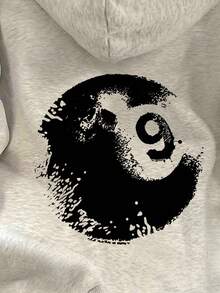 INAWLY Women's Billiard Print Casual Sweatshirt With Drawstring