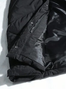 GENKIRA 休闲时尚新款连帽背心夹克女士厚棉外套秋冬 - 黑色 - 查看 7