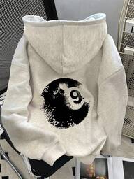 Noixe Women's Billiard Print Casual Hoodie With Drawstring