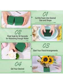 1/3/10 pièces Blocs de mousse florale, mousse de fleurs, mousse de fleurs verte humide et sèche, pour l'arrangement de fleurs fraîches ou artificielles, convient pour le mariage, l'anniversaire, la décoration de la maison et du jardin, les centres de table, les nécessités quotidiennes, les vases, les cadeaux de fleurs artificielles, la remise des diplômes, la décoration de jardin, les plantes d'extérieur, le jardinage, les fleurs artificielles