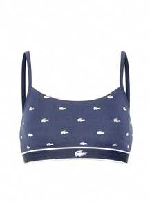 Lacoste Mini Croc Signature Women's Underwear Bra Navy - Navy White - View 1