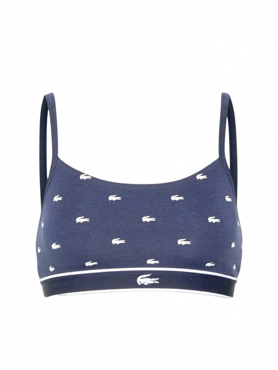 Lacoste Mini Croc Signature Women's Underwear Bra Navy - Navy White - View 1