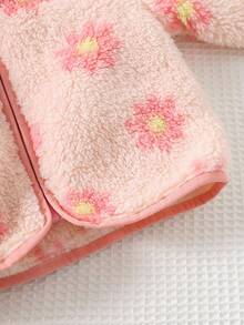 Cozy Pixies Baby Girl Floral Print Lapel Long Sleeve Cardigan And Elastic Waist Pants 2 Pieces Set Fall Winter - Multicolor - View 6