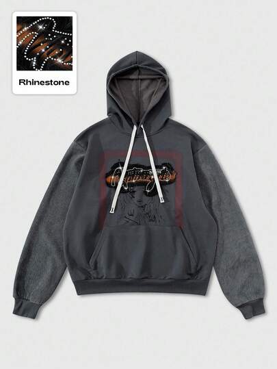 Street Life sweat-shirt à capuche unisexe de style urbain avec design patchwork et broderie, automne