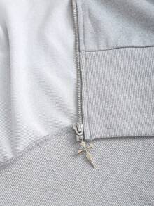 Sweetra Women's Elegant Fitted Sweatshirt, Y2K Style Fall Clothes For Women - Light Grey - View 6