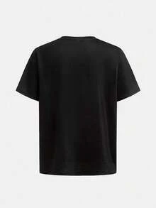 SHEIN 2件套青少年男孩休闲图案印花圆领短袖T恤和慢跑裤套装 - 黃色 - 查看 11