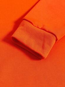 Manfinity LEGND Men's Casual Commuter Fashion Bird Print Pullover Sweatshirt, Spring/Autumn, Long Sleeve Top - Orange - View 6