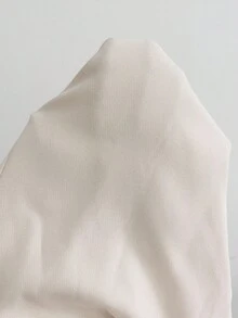 GlowEve 女式秋冬新款时尚收腰撞色饰边长袖中长连衣裙 - 杏色 - 查看 8